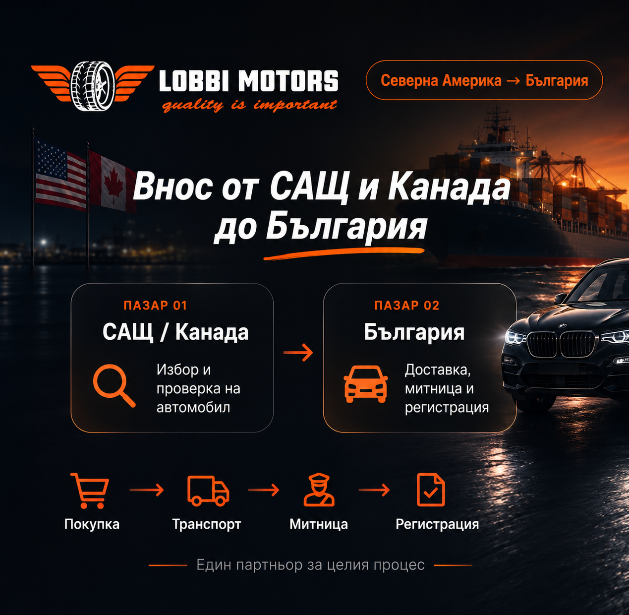 Внос на автомобили от САЩ и Канада с LOBBI Motors