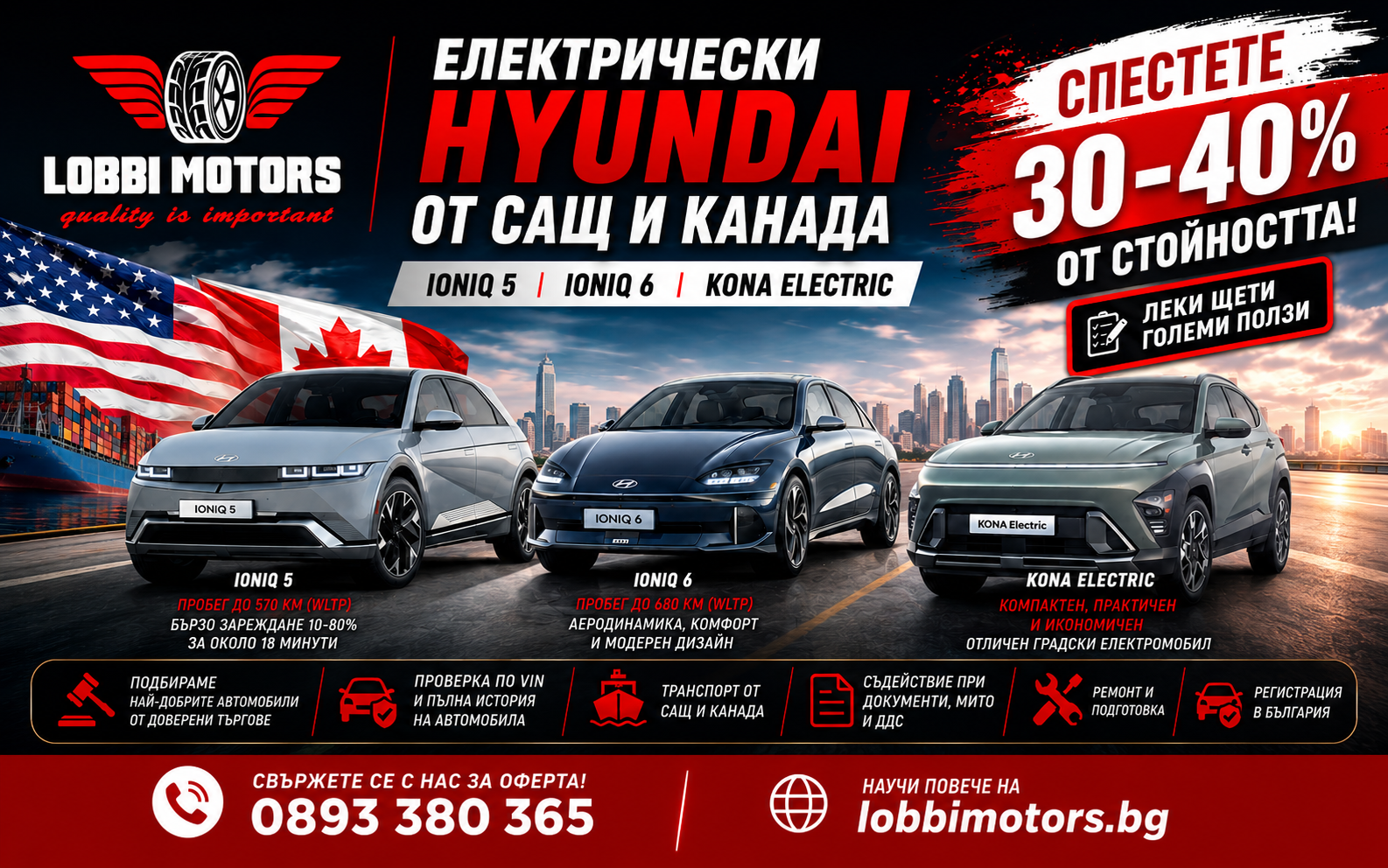Електрически Hyundai от САЩ и Канада – модерна кола на много по-добра цена
